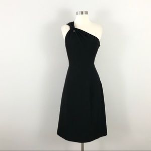 Banana Republic 6 One Shoulder Flare Dress Black